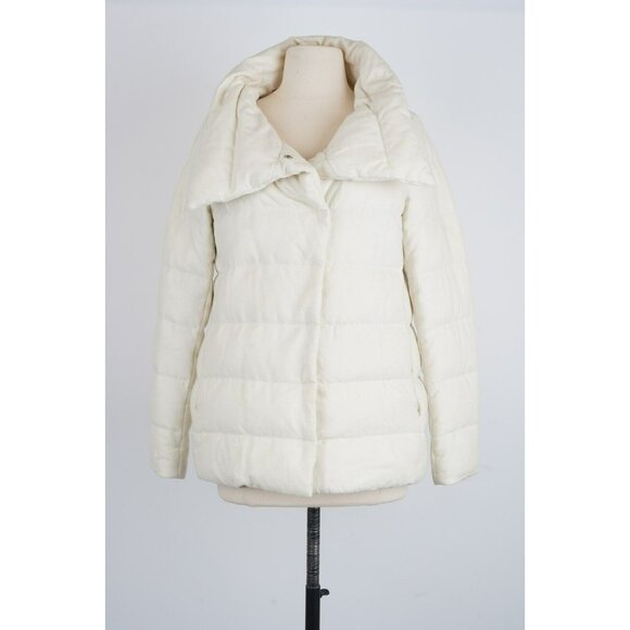 $1,700 Herno Cashmere Silk Funnel Neck Jacket SZ 42 White LNWOT